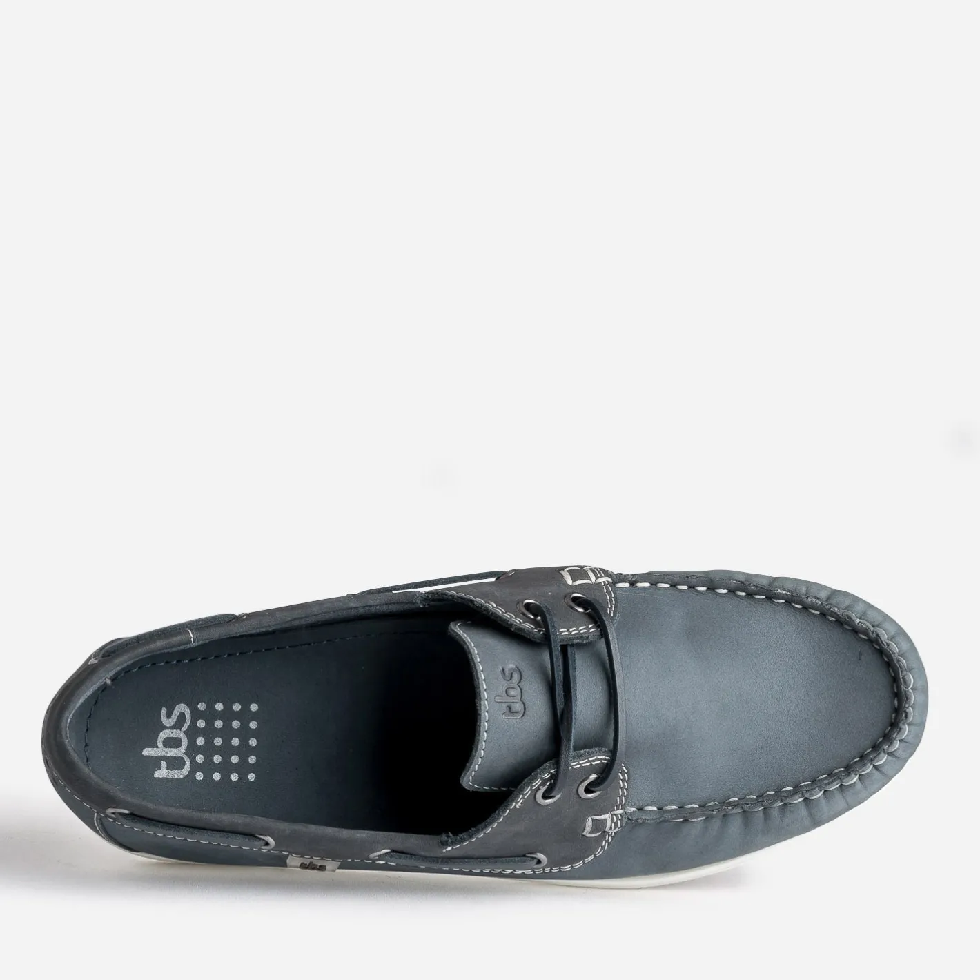 Chaussure-bateau bleu denim cuir nubuck^Tbs New