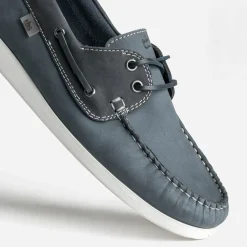 Chaussure-bateau bleu denim cuir nubuck^Tbs New