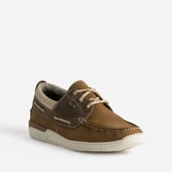 Chaussure-bateau et marron cuir^Tbs