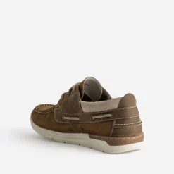 Chaussure-bateau et marron cuir^Tbs