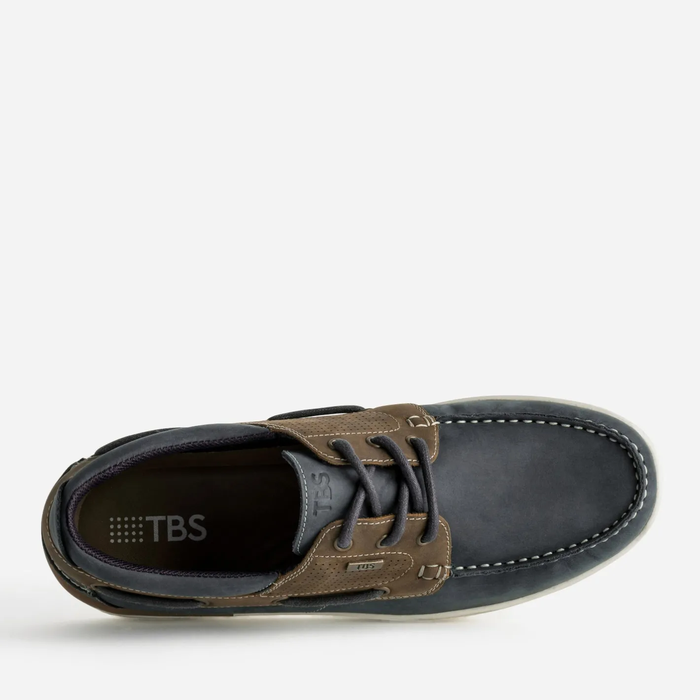 Chaussure-bateau et marron cuir^Tbs Sale