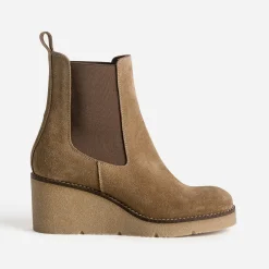 Chelsea boots compensé cuir velours^Eram Online