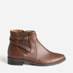 Chelsea boots cognac en cuir avec bride^Eram Flex Online