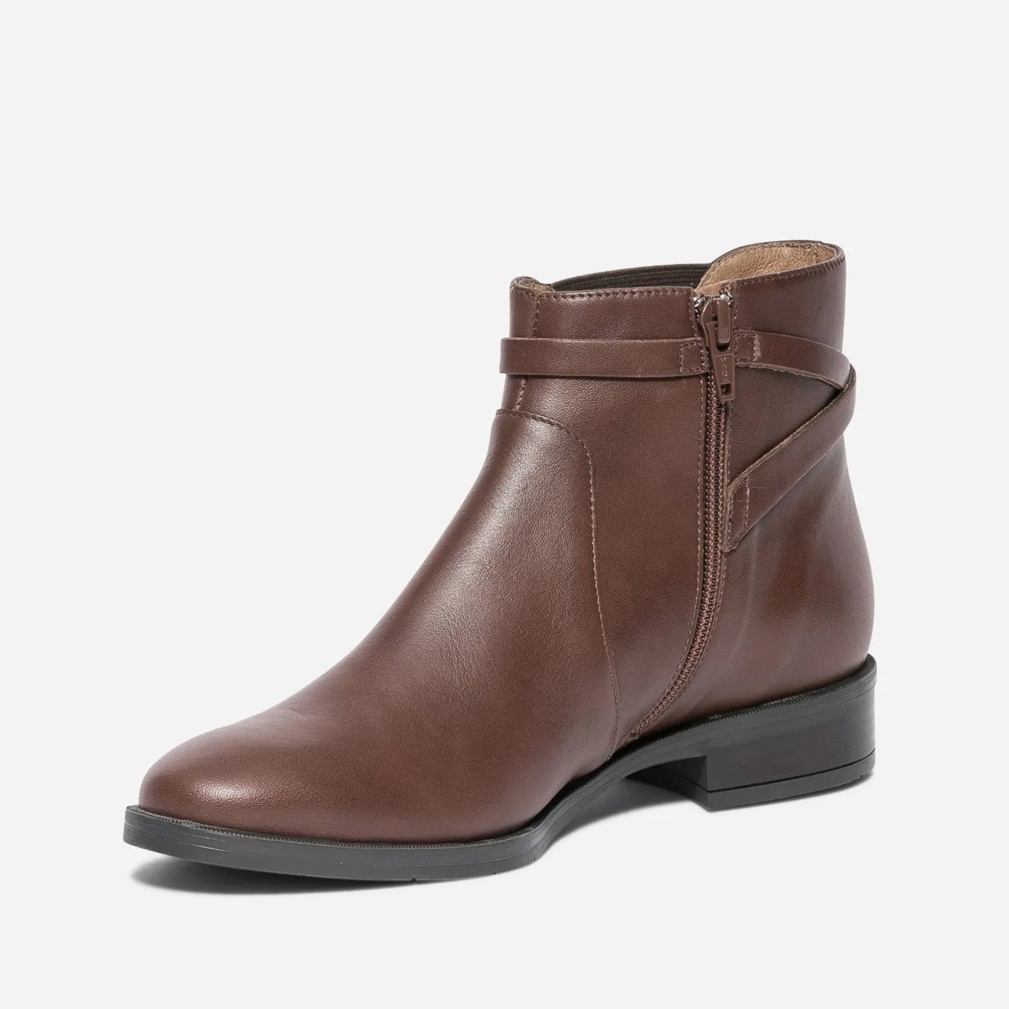 Chelsea boots cognac en cuir avec bride^Eram Flex Online