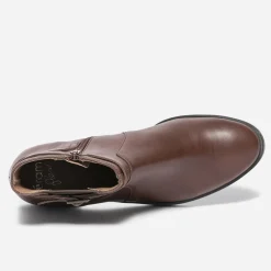Chelsea boots cognac en cuir avec bride^Eram Flex Online