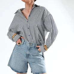 Chemise e rayures blanches^Texto Discount
