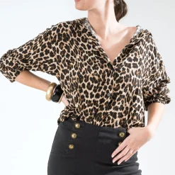Chemise à motif léopard^Texto Best