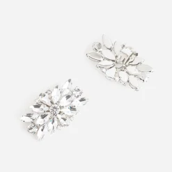 Clips gris amovibles en strass^Texto