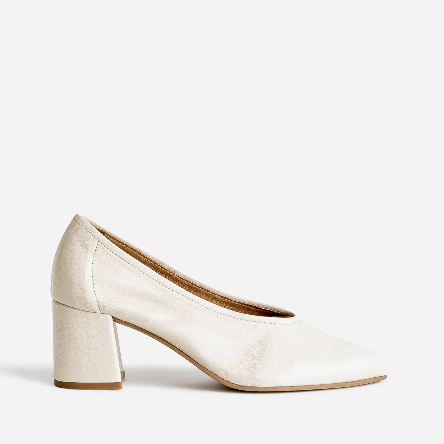 Escarpin beige en cuir à décolleté couvrant^Eram Best