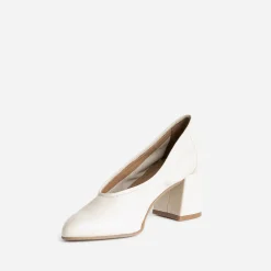 Escarpin beige en cuir à décolleté couvrant^Eram Best