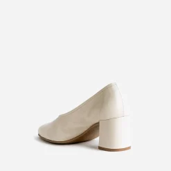 Escarpin beige en cuir à décolleté couvrant^Eram Best