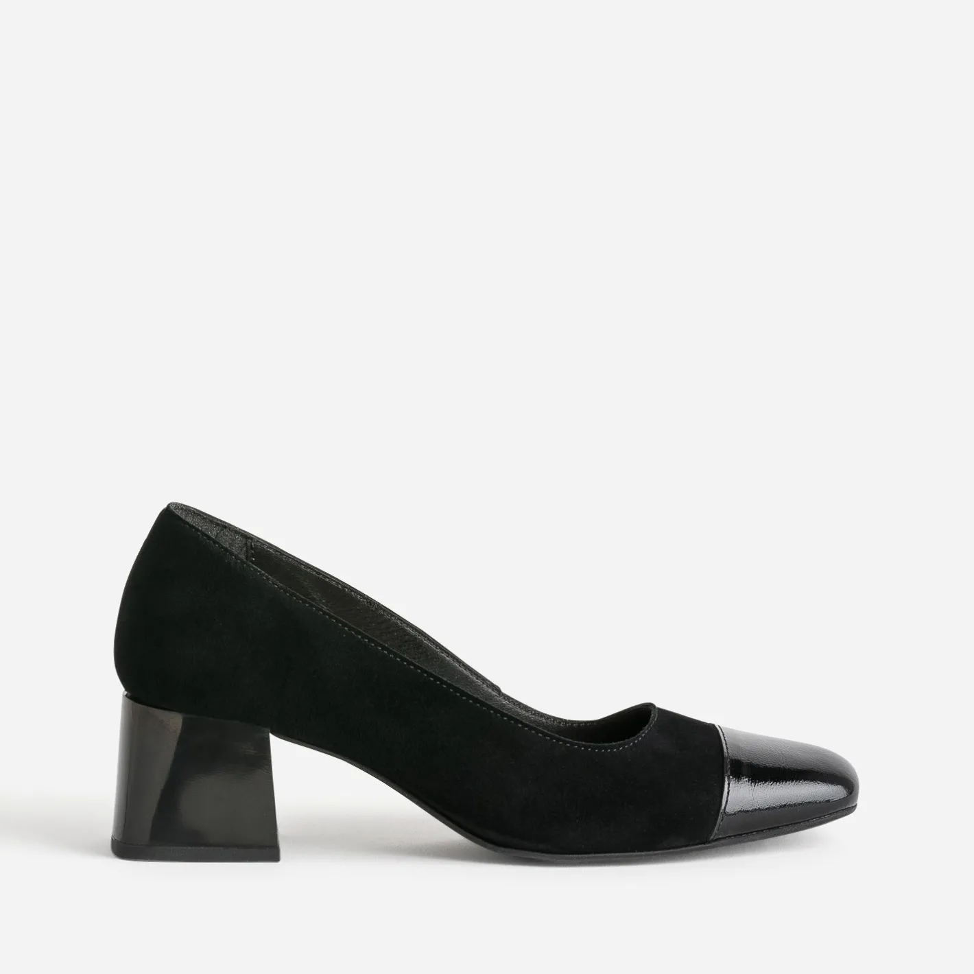 Escarpin cuir velours bout verni^Eram