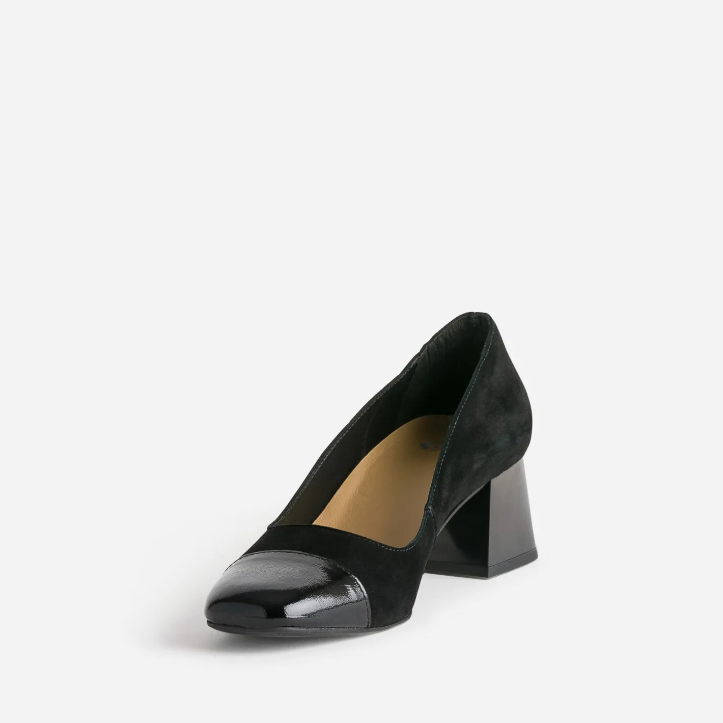 Escarpin cuir velours bout verni^Eram