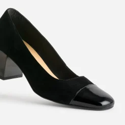 Escarpin cuir velours bout verni^Eram