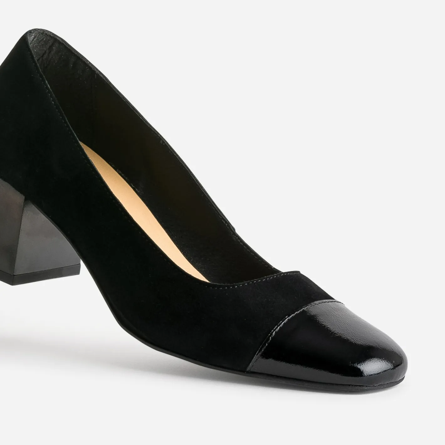 Escarpin cuir velours bout verni^Eram