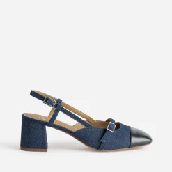Escarpin slingback denim brut et bout noir^Eram Hot