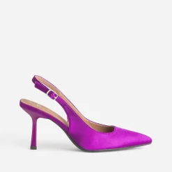 Escarpin slingback satiné^Texto New