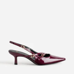 Escarpin slingback verni^Texto