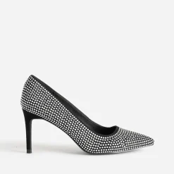 Escarpin stiletto noir décor strass^Texto Sale