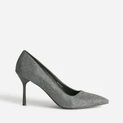 Escarpin gris pailleté avec découpe biais^Texto New