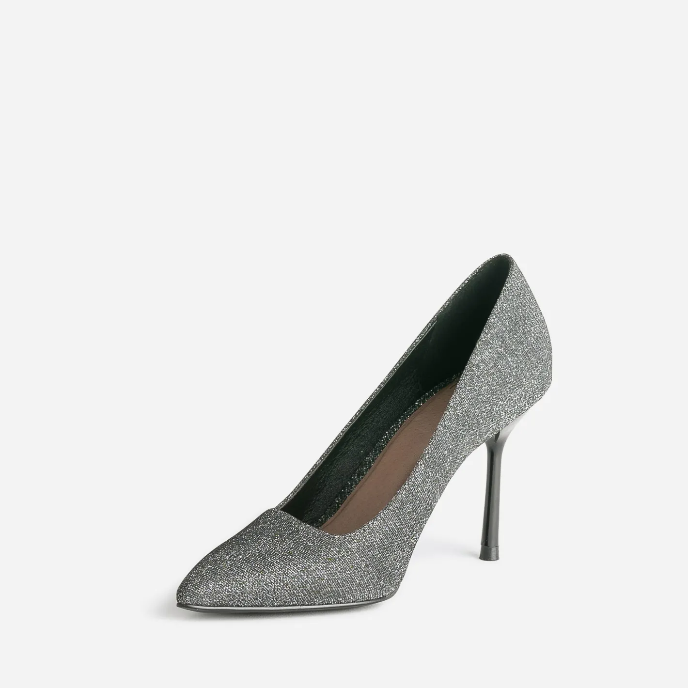 Escarpin gris pailleté avec découpe biais^Texto New