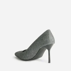 Escarpin gris pailleté avec découpe biais^Texto New