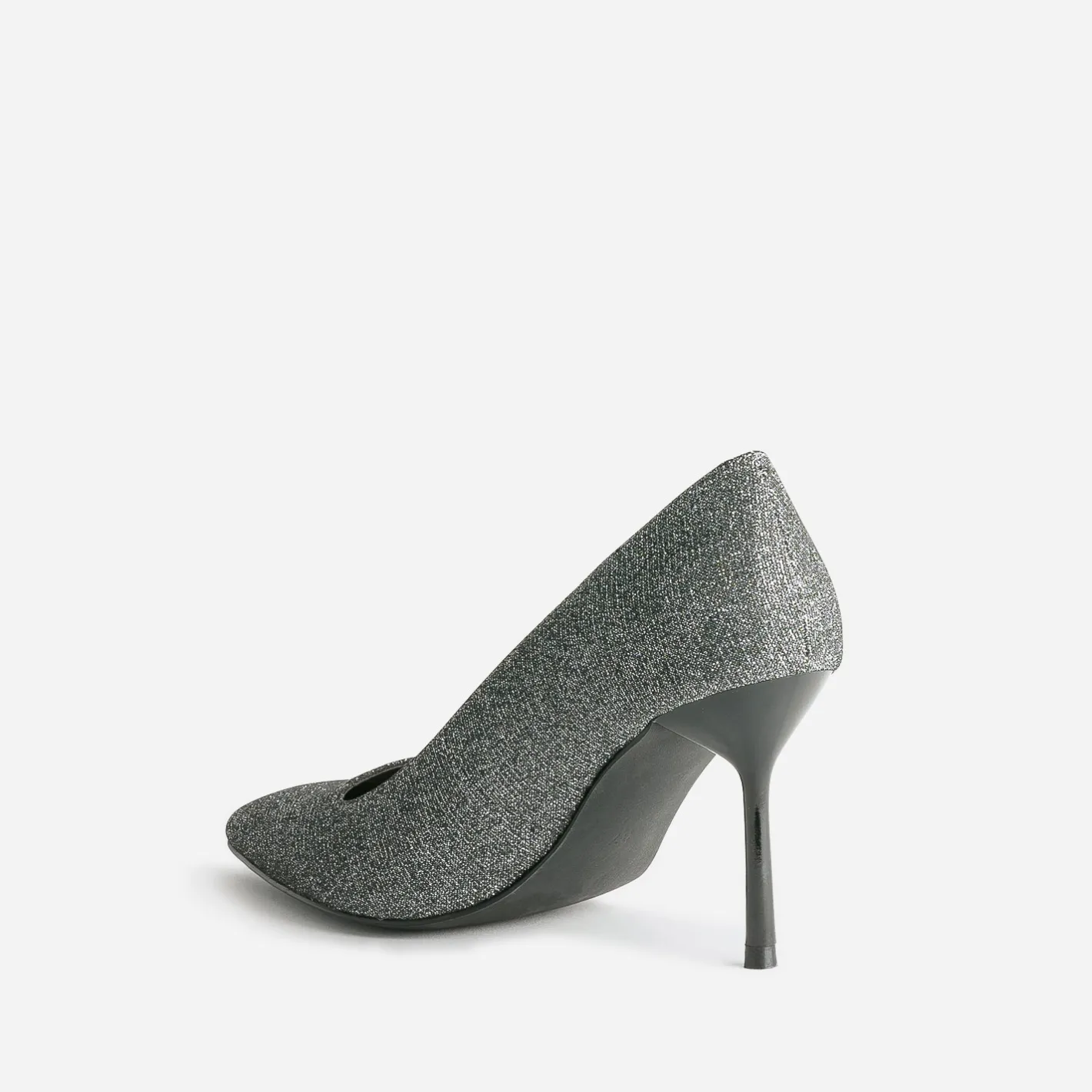 Escarpin gris pailleté avec découpe biais^Texto New