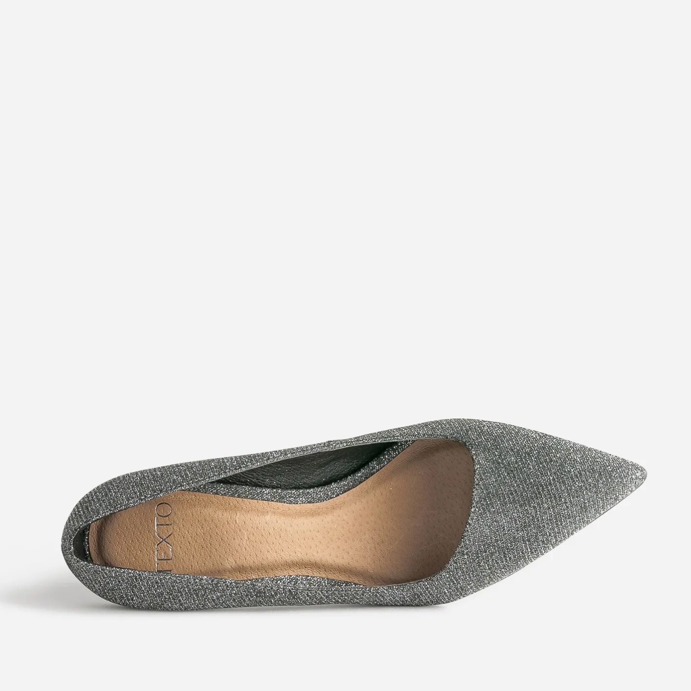 Escarpin gris pailleté avec découpe biais^Texto New