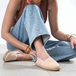 Espadrille beige toile rayée^Eram New