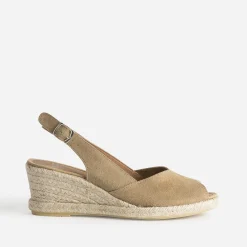 Espadrille compensée cuir velours éco-conçu^Eram Discount