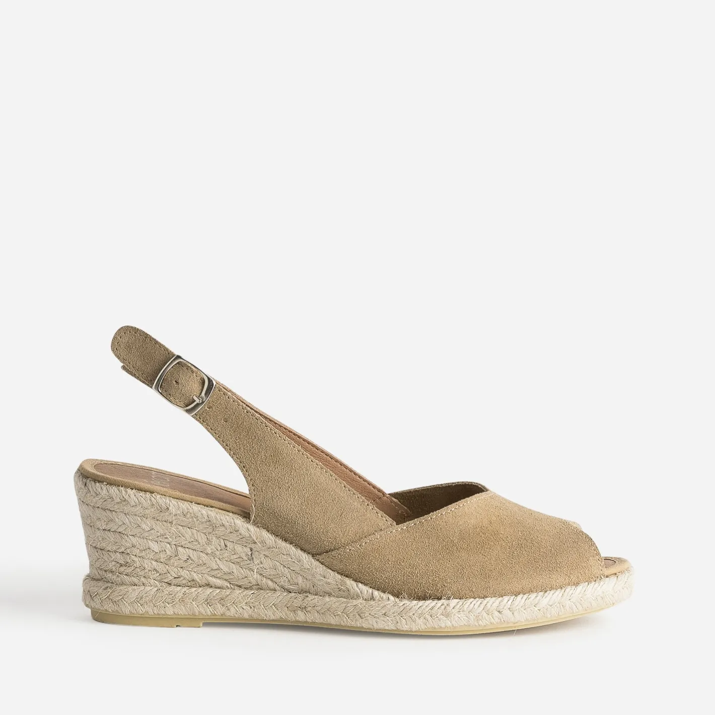Espadrille compensée cuir velours éco-conçu^Eram Discount