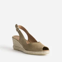 Espadrille compensée cuir velours éco-conçu^Eram Discount