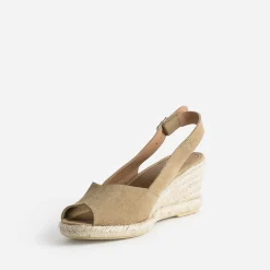 Espadrille compensée cuir velours éco-conçu^Eram Discount