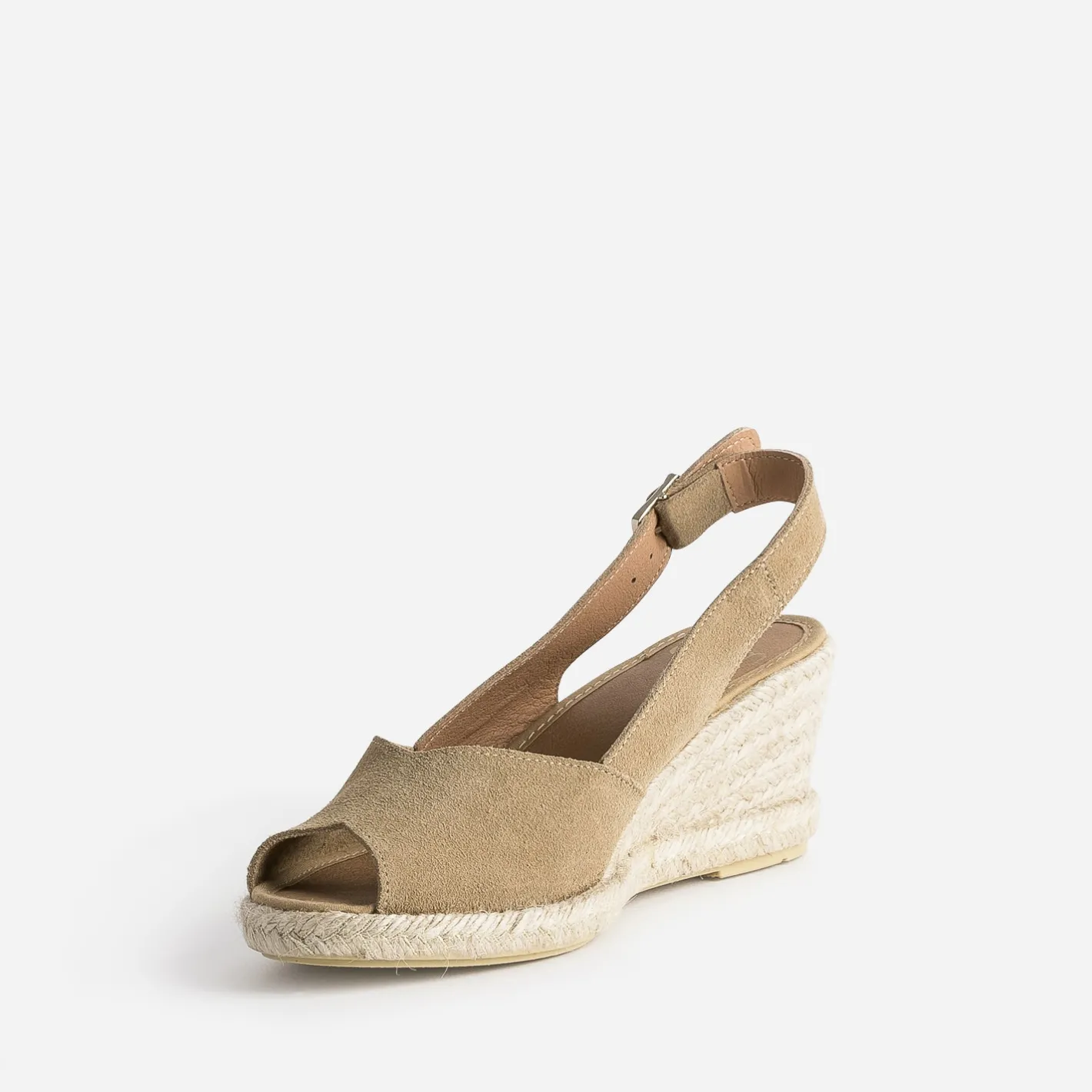 Espadrille compensée cuir velours éco-conçu^Eram Discount