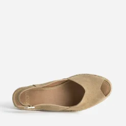 Espadrille compensée cuir velours éco-conçu^Eram Discount