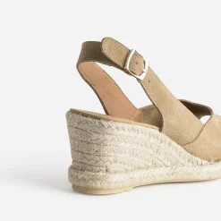 Espadrille compensée cuir velours éco-conçu^Eram Discount