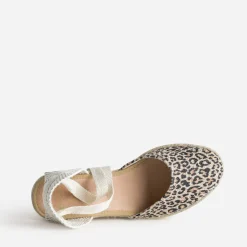 Espadrille compensée beige motif léopard^Eram Online