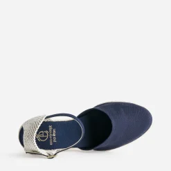 Espadrille compensée marine en toile^Eram Sale