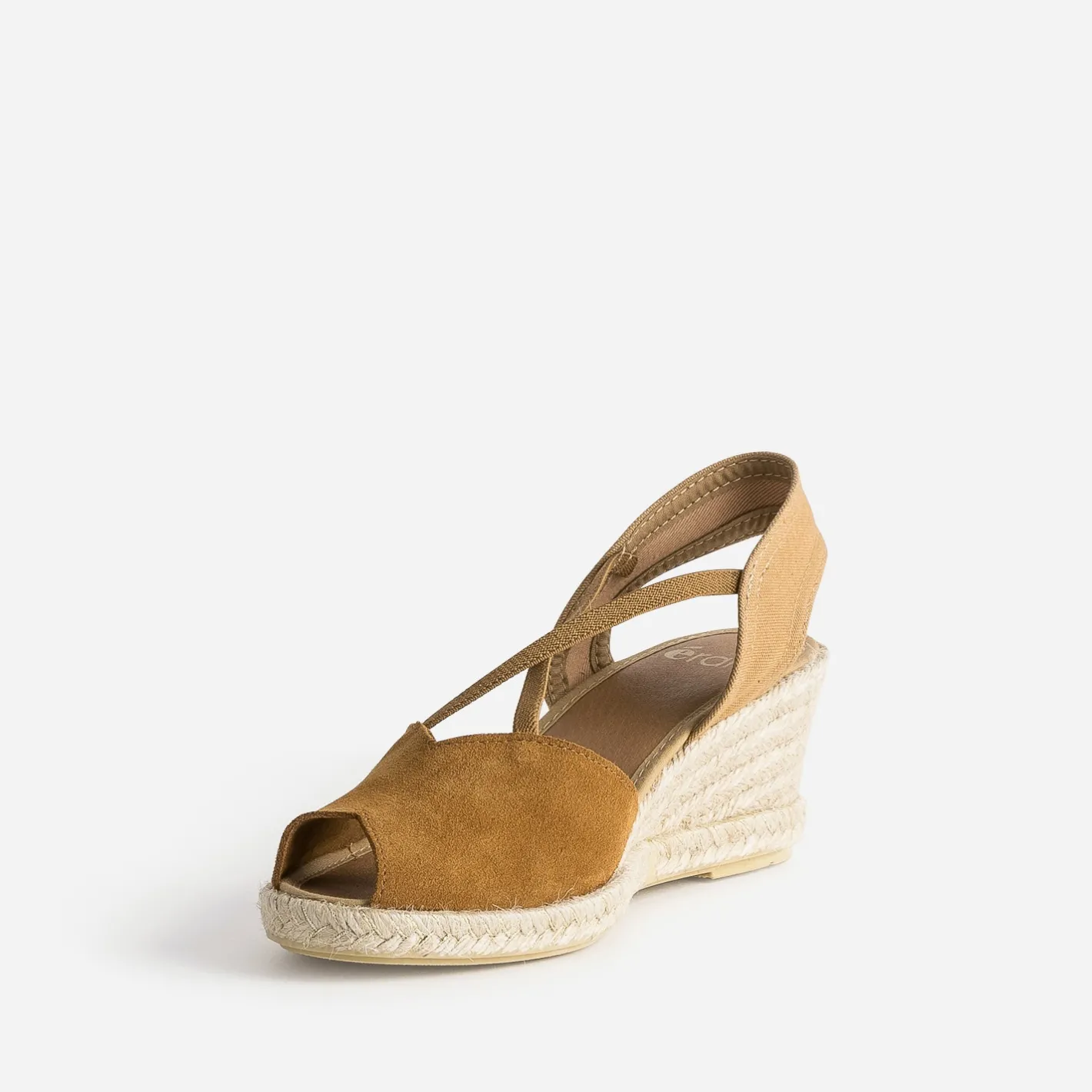 Espadrille compensée cuir velours éco-conçu^Eram Best