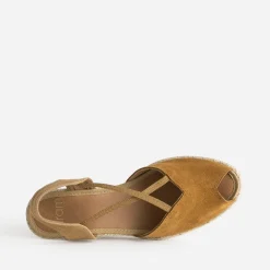 Espadrille compensée cuir velours éco-conçu^Eram Best