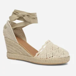 Espadrille compensée écrue façon crochet^Eram Sale