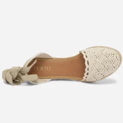 Espadrille compensée écrue façon crochet^Eram Sale