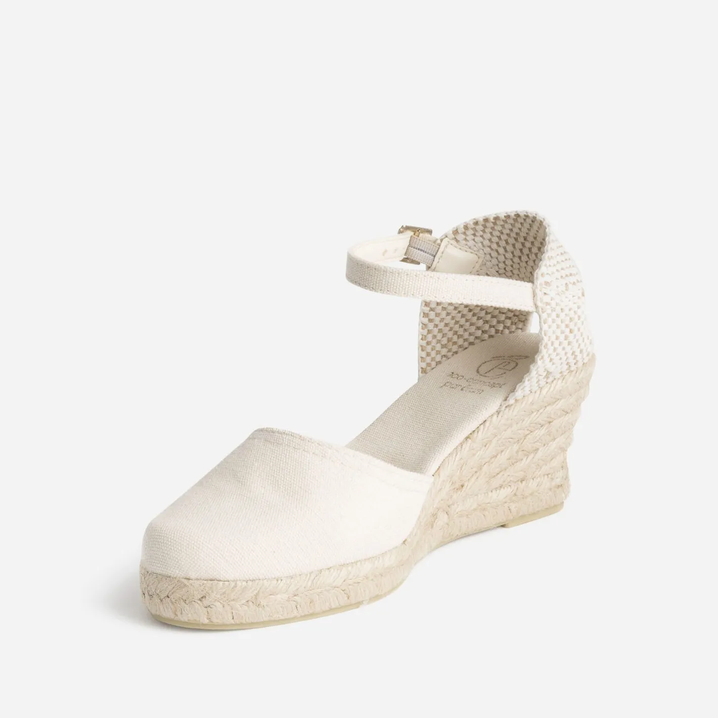 Espadrille compensée écrue éco-conçue en toile^Eram