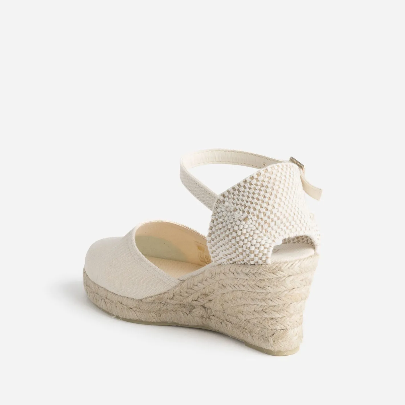 Espadrille compensée écrue éco-conçue en toile^Eram