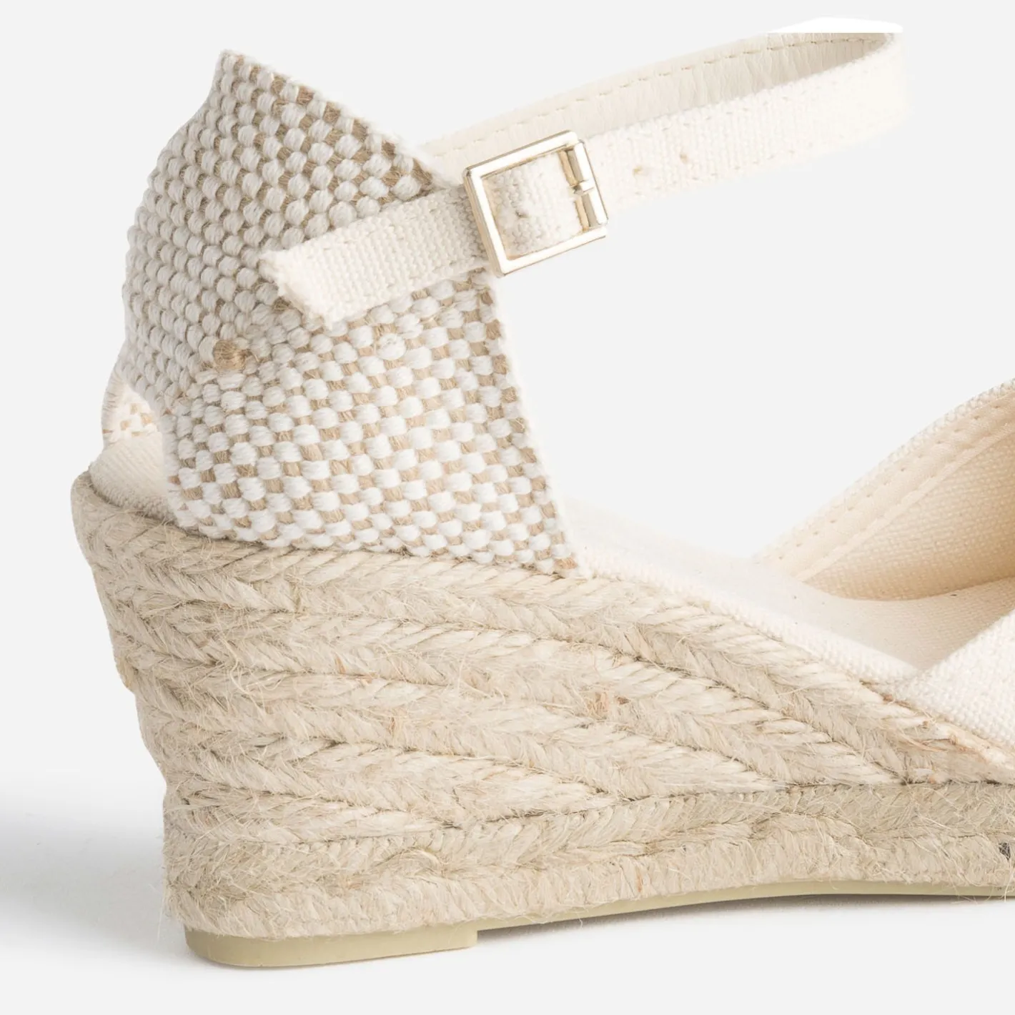 Espadrille compensée écrue éco-conçue en toile^Eram