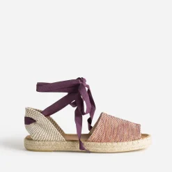 Espadrille , corail, blanc en textile^Eram Outlet