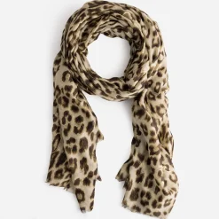 Foulard beige à motif léopard^Eram New