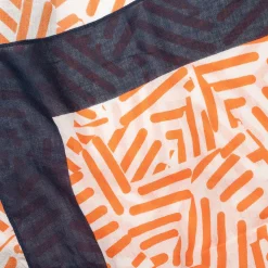 Foulard carré blanc à motif graphique rouge et bordure marine^Tbs Clearance