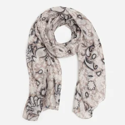 Foulard beige à motif fleurs baroques^Texto Outlet