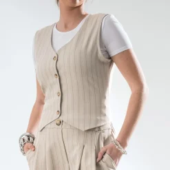 Gilet de costume rayures tennis^Texto Outlet